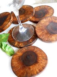 6 Rustic Wooden Coasters Black Walnut Wood Tree Branch Coasters 3 5 X 4 Inch For Gift Giving Christmas House Warming Gif Rustic Diy Stone Decor Wood Diy