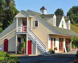 Outdoor Staircase Enclosed Google Search Backyard Cottage Garage Design Exterior Stairs