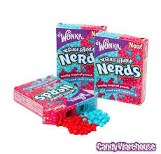 Perhaps an alteration of nerts (nuts, crazy); Nerds Candy Surf Amp Turf 2 Flavor Packs Tropical Punch Amp Raspberry 24 Piece Box Nerds Candy Online Candy Store Kids Candy