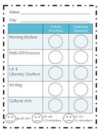 individual behavior chart daily