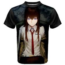 Steins Gate Shirt Makise Kurisu Anime Manga T Shirt Grey Anime Shirt Men 39 S Shirt Steins Gate Okabe Chris Steinsgate Otaku Gray