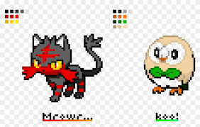 Kirlia is a bipedal green color character from pokemon. Litten Rowlet Pixel Art Pokemon Fire Red Clipart 1348364 Pikpng