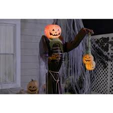 Home Accents Holiday 7 Ft Towering Jack O Man 5124610 The Home Depot Halloween Haunted House Decorations Halloween Spider Decorations Halloween Displays
