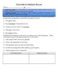 Concrete nouns are things that you can experience through your five senses: Concrete Abstract Nouns Worksheet By Teacherology Tpt