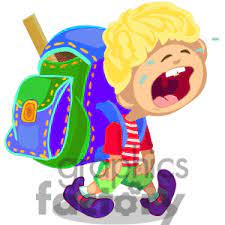 Boy Crying On His First Day Of School Clip Art Anxious Children Boy Crying