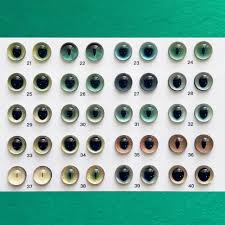 Realistic Green Cat Eyes Dragon Eyes Felted Toy Eyes Creature Felting  Animals Stuffed Toys Glass Eyes for Toys Light Dark Green Large Pupil