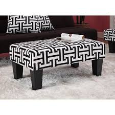Black And White Ottoman Stool Kebo Ottoman Black And White Geometric 49 99 Black Furniture Living Room Chair And Ottoman Geometric Living Room