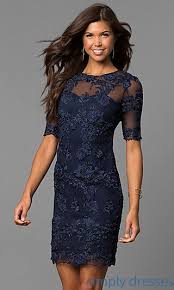 Embroidered Lace Short Party Dress With Sleeves Party Dresses With Sleeves Sheer Sleeve Dress Semi Formal Cocktail Dress