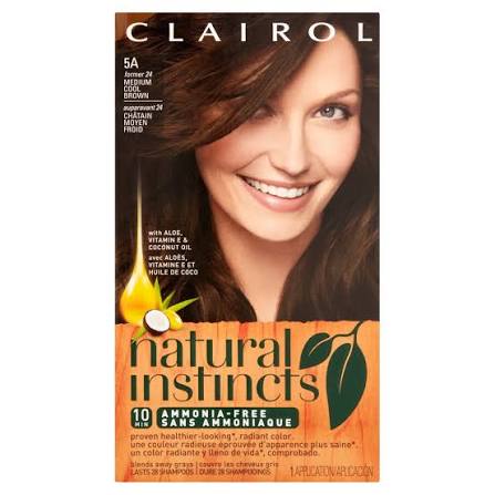 Clairol Natural Instincts Semi-Permanent Hair Color, Medium Cool Brown,  5A/24 - Walmart.com