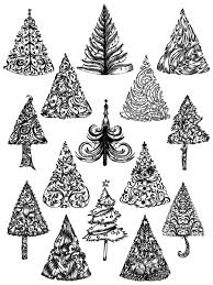Hand Drawn Christmas Tree Vector And Photoshop Brush Pack 01 How To Draw Hands Rosette Image Vector Free