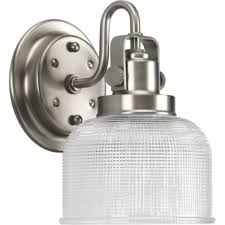 Progress Lighting P2989 81 Antique Nickel Archie Single Light 8 Tall Bathroom Sconce Faucet Com