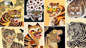 Korean Tiger Horangi 100 Thimbles In A Box Chinese Folk Art Tiger Art Tiger Illustration