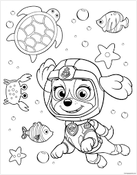 Paw Patrol Rubble Underwater 2 Coloring Page Paw Patrol Coloring Pages Paw Patrol Coloring Birthday Coloring Pages