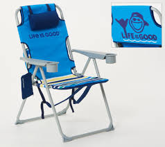Life Is Good Backpack Lawn Chair With Cooler Bag Storage Pouch Qvc Com