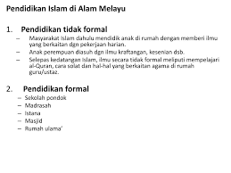 Pendidikan formal diselenggarakan oleh pemerintah (berstatus negeri) dan yayasan atau organisasi yang telah memenuhi syarat (berstatus swasta). Ppt Bab 6 Konsep Pendidikan Islam Powerpoint Presentation Free Download Id 5545714