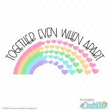 Download Together Rainbow Hearts Free Svg File Clipart For Silhouette Cricut