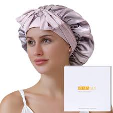 Amazon.com : ZIMASILK 100% Mulberry Silk Bonnet for Sleeping Women Long  Hair Double Layer Silk Hair Wrap with Tie Band Stay On Head (1Pc, Purple) :  Beauty & Personal Care