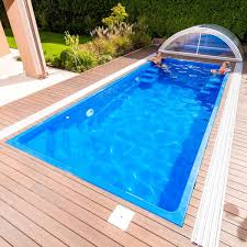 Fertigpool Mit Hochwertiger Keramikbeschichtung Lange 8 2 M Breite 3 54 M Tiefe 1 5 M Gegenstromanlage Pool Pool Beleuchtung Pooltechnik
