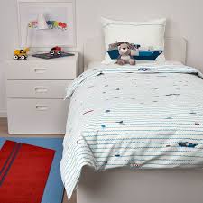 Upptag Duvet Cover And Pillowcase S Waves Boats Pattern Blue Twin Ikea In 2020 Duvet Covers Childrens Bed Linen Kids Bedding Sets