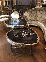 Pair Of Petrified Wood Coffee Table Collection Galerie Glustin Decor Rustic Outdoor Decor Coffee Table Wood