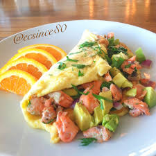 salmon and avocado omelette