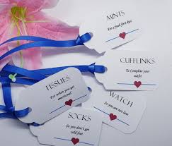 Groom Bridesmaid Box Tags Gift Pack of 9 or 12 Wedding Rounded Design From  Bride