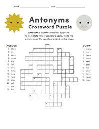 Just enter a list of words with hints that give clues for each word. Antonym Crossword Puzzle Worksheet Education Com