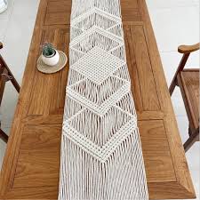 12 678 8inchestable Runner Macrame Table Runnerhandmade Etsy In 2020 Macrame Table Runner Table Runner Diy Handmade Table