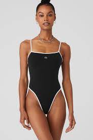 Alo Yoga Bodysuits | Ivy League Bodysuit - Black/White - Womens ~ Blanca  Mora