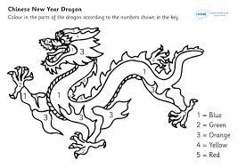 Chinese New Year Color By Number Chinese New Year Dragon Dragon Coloring Page New Year Coloring Pages