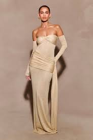 Ingrid Metallic Knit Maxi Dress / Bronze | Meshki | XL