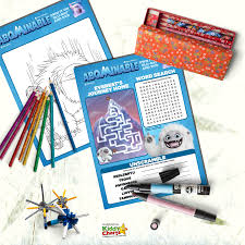 Coloring sheet, word search, word scramble, and. Abominable Activity Sheets Free Printabes From Kiddy Charts