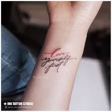 When it comes to a wrist tattoo, it is all but impossible to keep your tattoo a secret, just like wedding ring tattoos. Love Yourself First Wrist Tattoo Idea Mane Ink Lazy Duo Tattoo Artist Tattooist Small Tattoo Ideas Minimal Tattoo Ink Tattoo Wrist Tattoos For Women