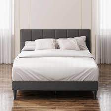 The resulting dividers can be easily pulled out and stored flat in the back of the bed. Lottie Upholstered Platform Bed Frame With Short Headboard In 2021 Upholstered Platform Bed Platform Bed Frame Fabric Bed Frame