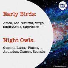 Signs As Early Birds And Night Owls Zodiac Signs Pisces Zodiac Signs Astrology Zodiac Signs Gemini