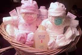 Homemade Diaper Cakes For Girls Twins Diapie Custom Gift Basket By Alagamba On Etsy 50 00 Twin Diaper Cake Diy Baby Gifts Twin Baby Gifts