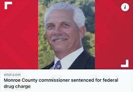 Monroe County, Michigan. A Monroe County commissioner was sentenced to  prison last week after pleading guilty to a federal drug charge. According  to court documents, Commissioner Mark Brant pleaded guilty in the