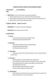 A Semi Detailed Lesson Plan In Science Kinder Demonstrator Lorna M Ma Kindergarten Science Lesson Plans Science Lesson Plans Elementary Lesson Plan Examples