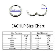 Eachlp 20g Tiny Hoop Earrings Stainless Steel Endless Sleeper 8mm Cartilage Hoop Earrings For Women Men Nose Rings Helix Septum Daith Lobe Lip Tragus