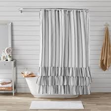 Black And Gray Curtains Walmart Home Ruffle Shower Curtains Striped Shower Curtains Shower Curtains Walmart