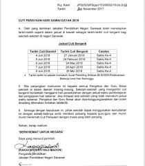 Pekeliling cuti rehat khas crk 10 hari. Surat Siaran Cuti Perayaan Sumber Pendidikan Facebook
