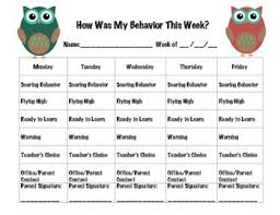 Owl Themed Behavior Chart