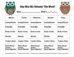 owl themed behavior chart