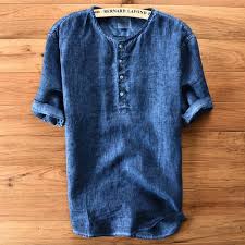 mens casual cotton linen short sleeve summer top m 3xl 4