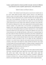 Check spelling or type a new query. Venture Capital Optimal Investment Portfolio Strategies Selection In Diffusion Type Financial Systems In Global Capital Markets With Nonlinearities Munich Personal Repec Archive