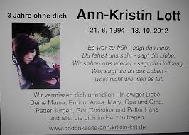 365 Tage Ann Kristin Lott Gedenkseite Trauer