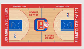 The new court implements the new logo at center court, with 'la clippers' on both baselines, american airlines sponsorship on the sideline and 'clipper nation' at center court. L A Clippers Court The Bank