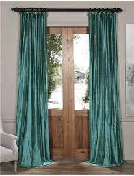 Intense Teal Textured Dupioni Silk Curtain Silk Curtains Drapes Curtains Silk Drapes