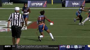 Lockdown Legends Elite quarterback Peyton Dickerson's side arm ball locates  his wide receiver for 13 point lead