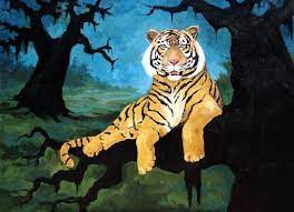 Mike By George Rodrigue Tiger Art Blue Dog Art Tiger Painting